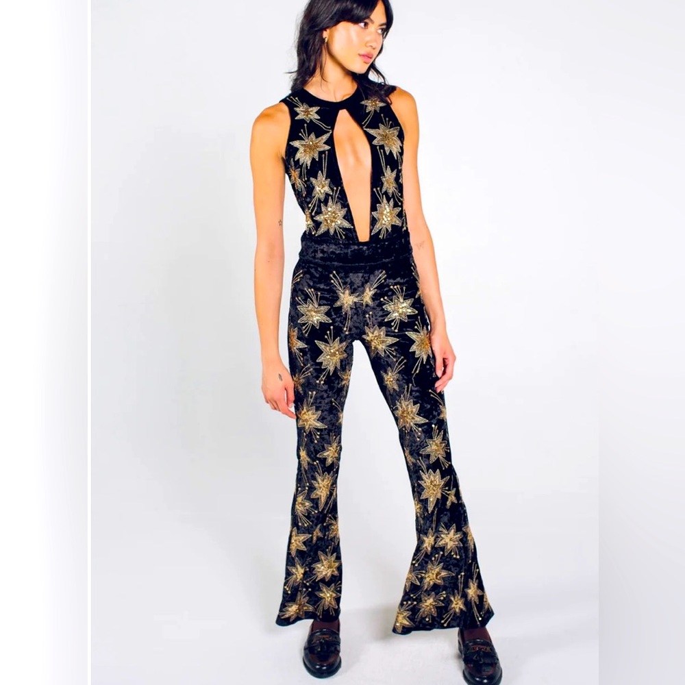 Free People Black Chromatic Jumpsuit XS